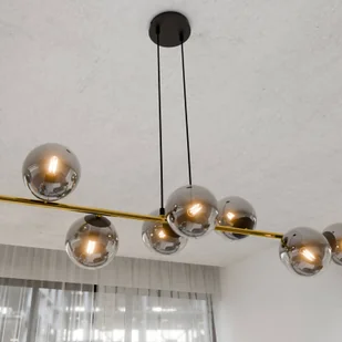 Euluna Lampa wisząca Glassy, 8-punktowa, czarny/złoty/grafitowy - Lampy sufitowe - miniaturka - grafika 4
