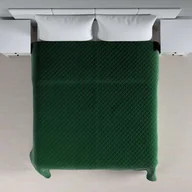 Narzuty - Dekoria Narzuta pikowana w romby butelkowa zieleń 100 x 160cm Velvet 954-704-13 - miniaturka - grafika 1