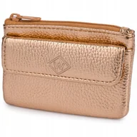 Etui na klucze - Skórzane etui na klucze banknoty pokrowiec duże Skóra Naturalna Złote - miniaturka - grafika 1