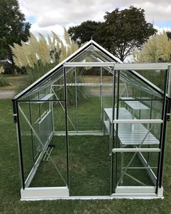 VITAVIA szklarnia ogrodowa Apollo 7500, srebrna - (7,5 m2; 1,95 x 3,83 m) + baza - Szklarnie ogrodowe - miniaturka - grafika 3