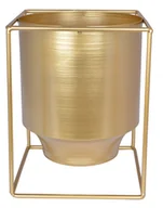 Ozdoby bożonarodzeniowe - Osłonka metalowa złota 18x18x22 cm - miniaturka - grafika 1