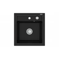 Zlewozmywaki - Mexen Vito zlewozmywak granitowy 1-komorowy 520 x 490 mm, czarny - 6503521000-77 - miniaturka - grafika 1