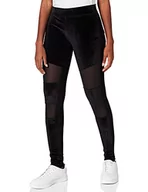 Legginsy - Urban Classics Damskie legginsy damskie Velvet Tech Mesh, czarny, 4XL - miniaturka - grafika 1