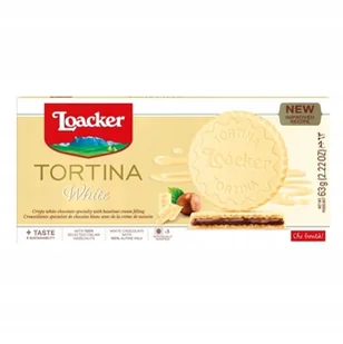 Ciasteczka z nadzieniem orzechowym Tortina 3x21g - Loacker biała czekolada - Ciastka - miniaturka - grafika 1