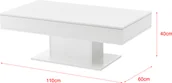 Ławy i stoliki kawowe - [en.casa] Stolik kawowy Lünen z 2 schowkami Stolik kawowy prostokątny 40 x 110 x 60 cm Stolik do salonu Stolik kawowy Stolik Sofa Biały wysoki połysk - miniaturka - grafika 1