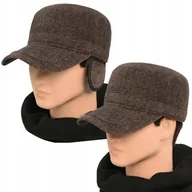 Czapki i chusty sportowe męskie - Czapka zimowa PATROLÓWKA męska Pako Jeans ocieplana z chowanymi nausznikami - miniaturka - grafika 1