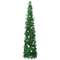 Choinki - vidaXL Składana, sztuczna choinka, zielona, 180 cm, PET - miniaturka - grafika 1