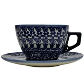 Filiżanki - Ceramiczny filiżanka kwadratowa Bolesławiec - miniaturka - grafika 1