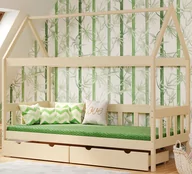 Łóżka dla dzieci i młodzieży - Drewniane łóżko dziecięce z 2 szufladami, wanilia - Dada 4X 160x80 cm - miniaturka - grafika 1