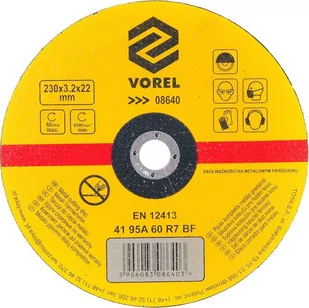 Vorel Tarcza do cięcia metalu 230x3,0x22mm 08640 08640 - Akcesoria do elektronarzędzi - miniaturka - grafika 1
