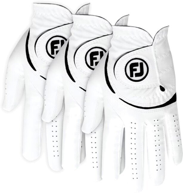 Rękawiczki golfowe Footjoy WeatherSof Mens White/Black (3 Pack) Lewa ręka, L
