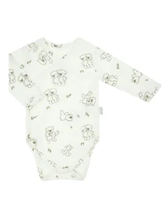 Niemowlęce body bawełniane z długim rękawem w misie kremowe Nicol,r.62 - Body dla niemowląt - miniaturka - grafika 1