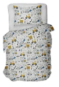 Pościel dla dzieci - Pościel Poszewki Plac Budowy Mikrofibra 140x200 - miniaturka - grafika 1