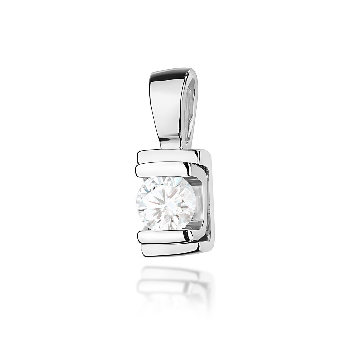 Złota zawieszka / wisiorek Diament 0,10ct białe złoto pr. 585