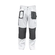 Odzież robocza - DEDRA Spodnie ochronne BH4SP-L L/52, białe, White line 190g/m2 - miniaturka - grafika 1