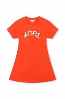 Sukienki i spódniczki dla dziewczynek - Michael Kors sukienka dziecięca kolor czerwony mini prosta - grafika 1