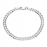 Bransolety męskie - Srebrna Bransoletka Męska Srebro 925 Pancerka 4,5Mm Diamentowana + Gratis - miniaturka - grafika 1