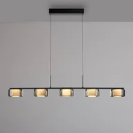 Lampy sufitowe - Paul Neuhaus Lampa wisząca LED Rika, czarna, szkło, ściemniana - miniaturka - grafika 1