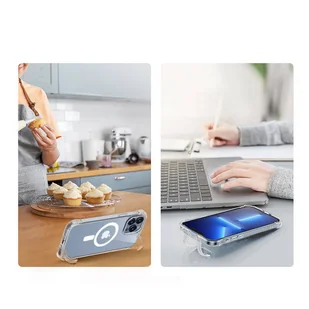 Joyroom Magnetic Defender magnetyczne etui do iPhone 13 Pro pancerny pokrowiec z haczykami podstawką przezroczysty (kompatybilne z MagSafe) - Etui i futerały do telefonów - miniaturka - grafika 11