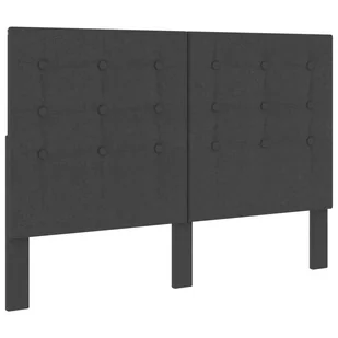 vidaXL Tuftowane wezgłowie, ciemnoszare, obite tkaniną, 140x200 cm - Inne meble do sypialni - miniaturka - grafika 1