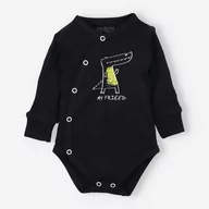 Pajacyki dla niemowląt - Body kopertowe CROCODILES z bawełny organicznej dla chłopca-62 - miniaturka - grafika 1