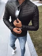 Kurtki męskie - Kurtka męska skórzana czarna Dstreet TX4243-XL - miniaturka - grafika 1