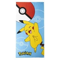 Okrycia kąpielowe dla dzieci - Duży Ręcznik Plażowy z mikrofibry Pokemon Pikachu 70 x 140 cm - miniaturka - grafika 1