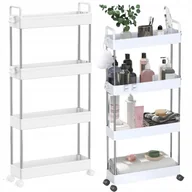 Szafki łazienkowe - MOBILNY REGAŁ ŁAZIENKOWY SZAFKA KUCHENNA STOLIK NA KÓŁKACH WÓZEK - miniaturka - grafika 1