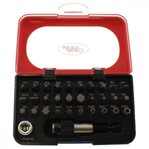 Mini zestaw bitów JMP z uchwytem 1/4 cala (32 części) - Narzędzia samochodowe - miniaturka - grafika 1