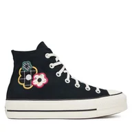 Trampki damskie - Trampki Converse Chuck Taylor All Star Lift Platform Floral Patchwork A15534C Czarny - miniaturka - grafika 1