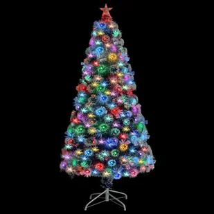 vidaXL vidaXL Sztuczna choinka z LED biało-niebieska, 120 cm, włókno optyczne - Choinki - miniaturka - grafika 1