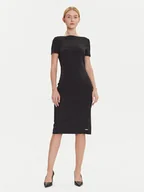 Sukienki - Calvin Klein Sukienka koktajlowa LV044D063G Czarny Slim Fit - miniaturka - grafika 1