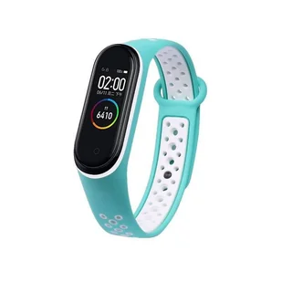 Hurtel Zamienna silikonowa opaska pasek do Xiaomi Mi Band 5 Dots turkusowo-biały - Akcesoria do smartwatchy - miniaturka - grafika 3