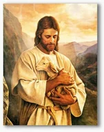 Ikony i obrazy sakralne - Chrystus Dobry Pasterz, nowoczesny obraz religijny plexi - miniaturka - grafika 1