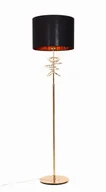 Lampy stojące - Lumina Deco MILARI elegancka lampa stojąca złota z czarnym abażurem styl glamour - miniaturka - grafika 1