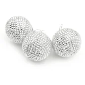 Bombki - Bombki choinkowe srebrne komplet 3 sztuki nietłukące się 8 cm - miniaturka - grafika 1