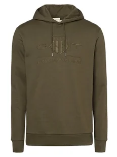 Gant - Męska bluza z kapturem, zielony - Bluzy męskie - miniaturka - grafika 1