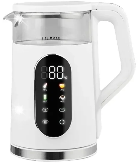 Szklany Czajnik elektryczny z regulacją temperatury 1,7l 2200W Maestro M