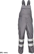 Odzież robocza - CERVA BADAJOZ męskie ogrodniczki robocze z odblaskowymi taśmami - szary 54 - miniaturka - grafika 1