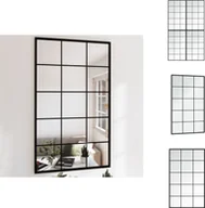 Lustra - vidaXL Lustro ścienne 4 szt. czarne 100x60 cm metalowe - Lustro - miniaturka - grafika 1