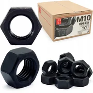 Śruby i nakrętki - Nakrętka sześciokątna M10 6-kątna metryczna DIN 934 czarna kl. 10.9 10szt. - miniaturka - grafika 1