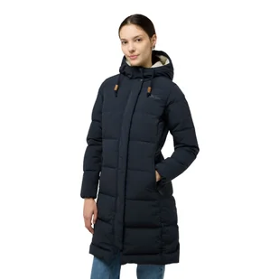 Damski płaszcz puchowy Jack Wolfskin NORDLICHT COAT W dark navy - XS - Kurtki damskie - miniaturka - grafika 1