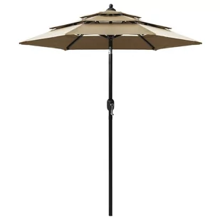 vidaXL 3-poziomowy parasol na aluminiowym słupku kolor taupe 2 m 313855 - Parasole ogrodowe - miniaturka - grafika 2