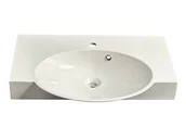 Umywalki - Umywalka nablatowa, asymetryczna, biała, 70 x 47 cm - miniaturka - grafika 1