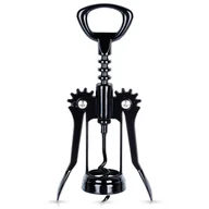 Korkociągi i otwieracze - Korkociąg do wina otwieracz do butelek wina metalowy czarny 16cm VILDE 259686 - miniaturka - grafika 1