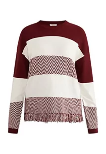 ALARY Damski sweter z dzianiny Oversize 15524854-AL01, bordowy biały, XS/S, bordowy biały, XS-S - Swetry damskie - miniaturka - grafika 1