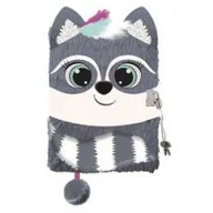 Szkolne artykuły papiernicze - St. Majewski Pamiętnik A5 Włochacz z kłódką 3D Racoon 96 kartek - miniaturka - grafika 1