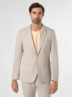 Finshley & Harding London Męski garnitur modułowy - Brixdon Mężczyźni Slim Fit Sztuczne włókno beżowy marmurkowy, 44 - Garnitury - miniaturka - grafika 1