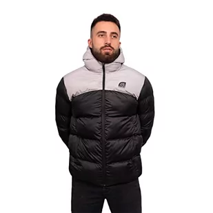 Just Emporio Męska kurtka z kapturem dla dorosłych, szara/czarna, Szary/czarny, L - Kurtki męskie - miniaturka - grafika 1