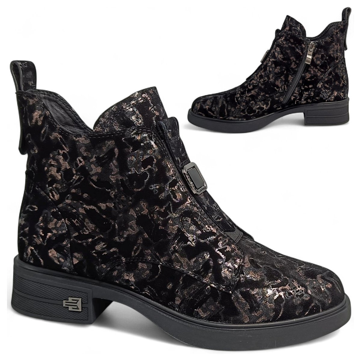 Botki Damskie SKÓRZANE Eleganckie Wsuwane Trzewiki Jesienne Modne Barski 39